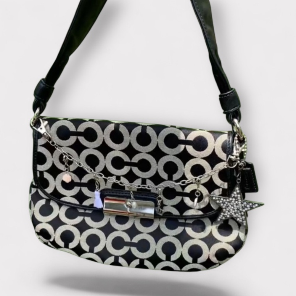 Coach Black Op Art Shoulder Bag